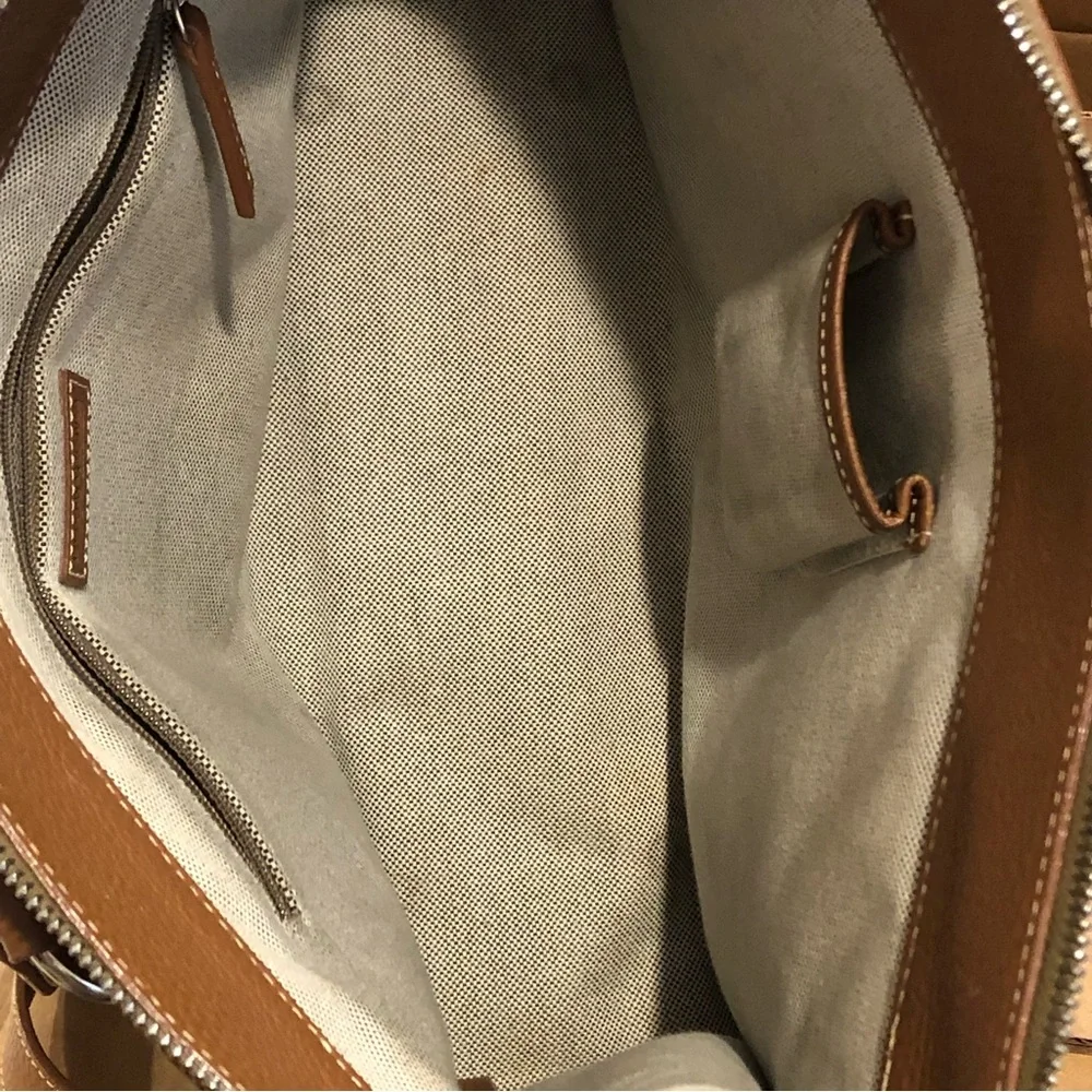 Vintage DOONEY BOURKE Brown Leather Messenger Laptop Shoulder Bag Briefcase